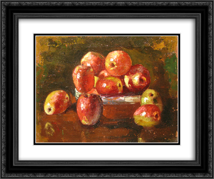 Still Life with Fruits 24x20 Black Ornate Wood Framed Art Print Poster with Double Matting by Bancila, Octav
