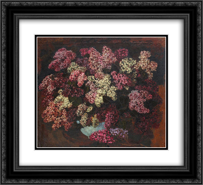 Vase with Lilac 22x20 Black Ornate Wood Framed Art Print Poster with Double Matting by Bancila, Octav