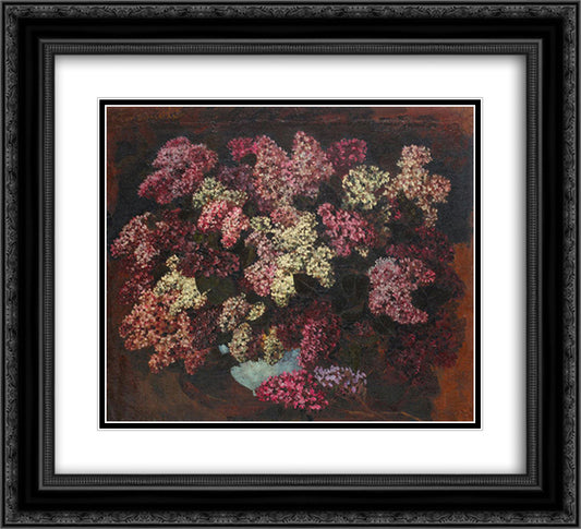 Vase with Lilac 22x20 Black Ornate Wood Framed Art Print Poster with Double Matting by Bancila, Octav
