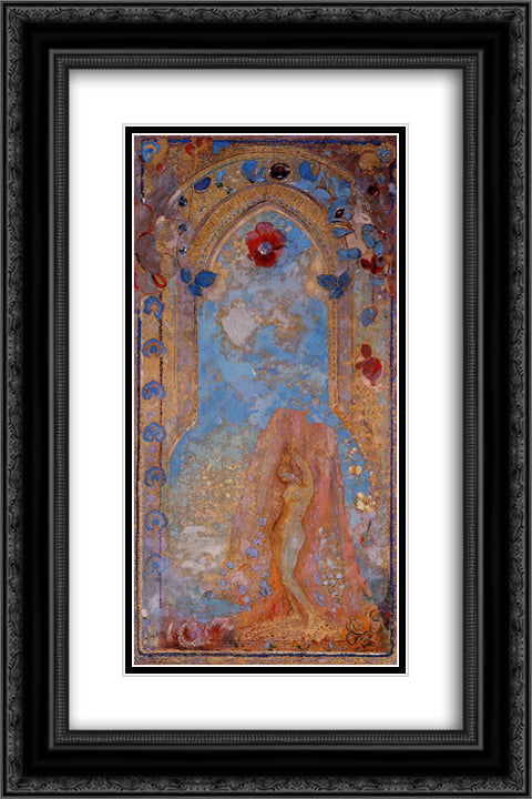 Andromeda 16x24 Black Ornate Wood Framed Art Print Poster with Double Matting by Redon, Odilon