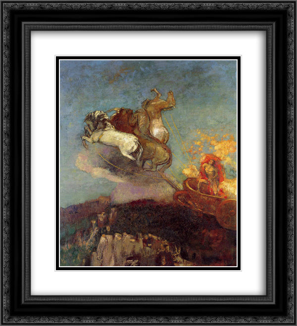 Apollo's Chariot 20x22 Black Ornate Wood Framed Art Print Poster with Double Matting by Redon, Odilon