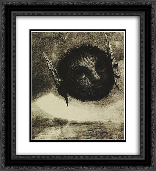 Gnome 20x22 Black Ornate Wood Framed Art Print Poster with Double Matting by Redon, Odilon