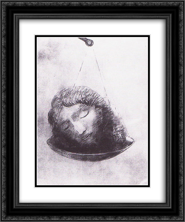In the balance 20x24 Black Ornate Wood Framed Art Print Poster with Double Matting by Redon, Odilon