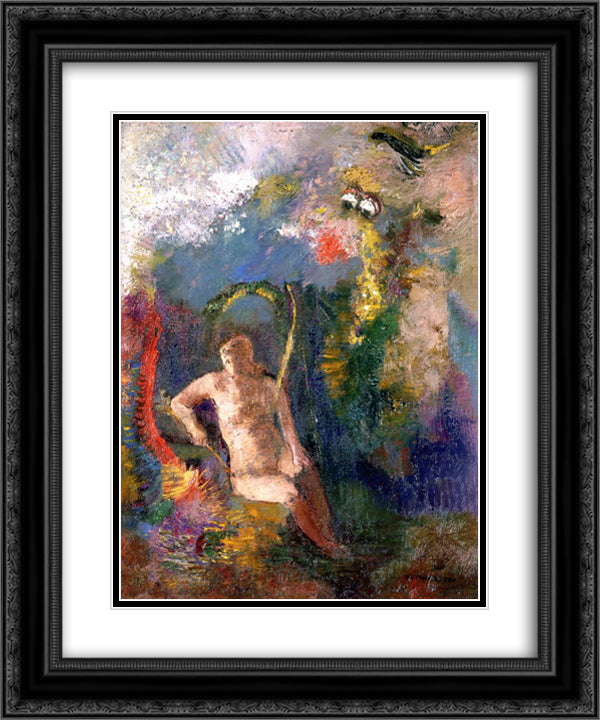 Landscape with Eve 20x24 Black Ornate Wood Framed Art Print Poster with Double Matting by Redon, Odilon