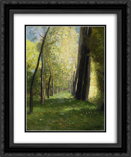 Lane of Trees 20x24 Black Ornate Wood Framed Art Print Poster with Double Matting by Redon, Odilon