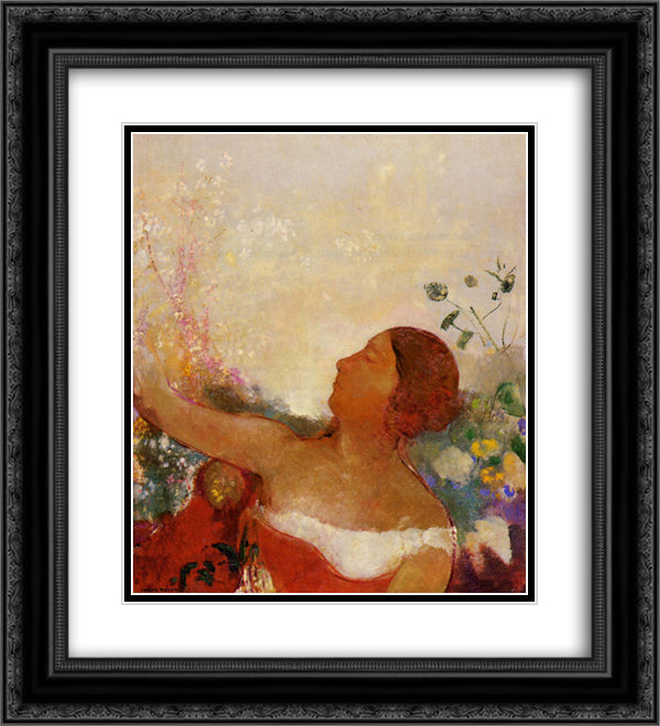 Predistined Child 20x22 Black Ornate Wood Framed Art Print Poster with Double Matting by Redon, Odilon