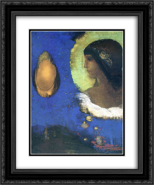 Sita 20x24 Black Ornate Wood Framed Art Print Poster with Double Matting by Redon, Odilon
