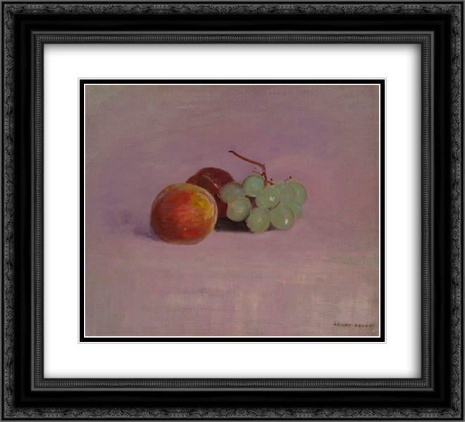 Still life 22x20 Black Ornate Wood Framed Art Print Poster with Double Matting by Redon, Odilon