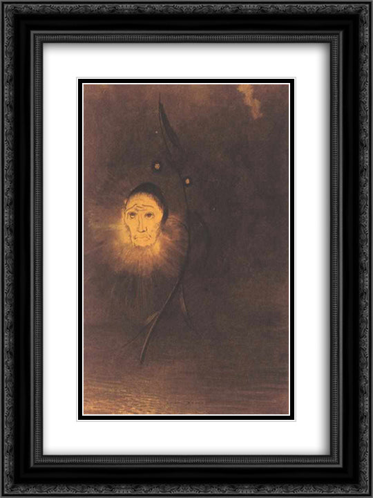 Swamp Flower 18x24 Black Ornate Wood Framed Art Print Poster with Double Matting by Redon, Odilon