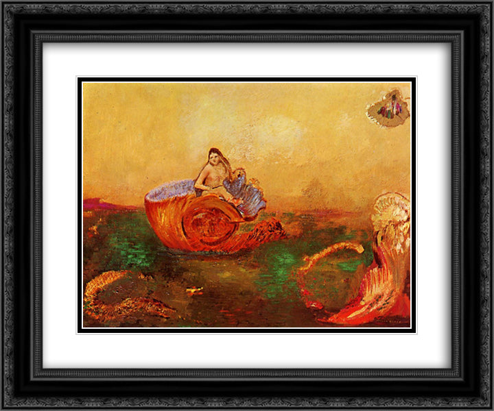 The Birth of Venus 24x20 Black Ornate Wood Framed Art Print Poster with Double Matting by Redon, Odilon