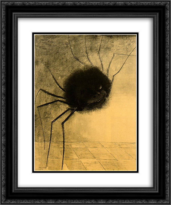 The Smiling Spider 20x24 Black Ornate Wood Framed Art Print Poster with Double Matting by Redon, Odilon