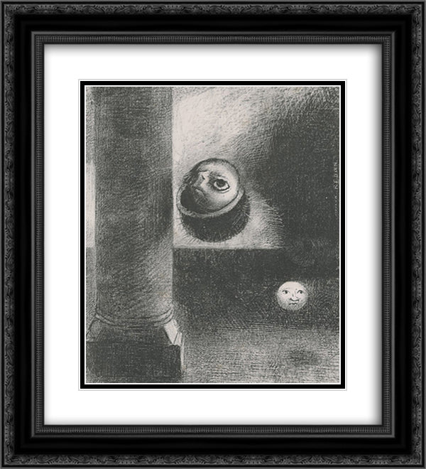 There were also embryonic beings 20x22 Black Ornate Wood Framed Art Print Poster with Double Matting by Redon, Odilon