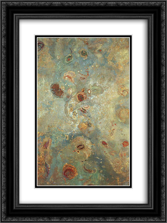 Underwater Vision 18x24 Black Ornate Wood Framed Art Print Poster with Double Matting by Redon, Odilon