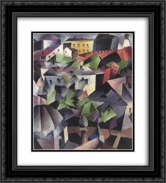 Cityscape. Kiev. 20x22 Black Ornate Wood Framed Art Print Poster with Double Matting by Bogomazov, Oleksandr