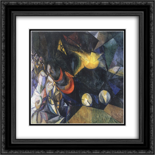 Locomotive 20x20 Black Ornate Wood Framed Art Print Poster with Double Matting by Bogomazov, Oleksandr