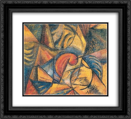 Objectless composistion 22x20 Black Ornate Wood Framed Art Print Poster with Double Matting by Bogomazov, Oleksandr