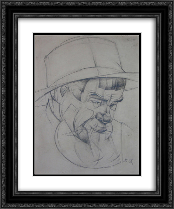 Portrait of a man 20x24 Black Ornate Wood Framed Art Print Poster with Double Matting by Bogomazov, Oleksandr