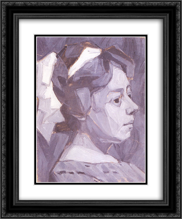 Portrait of wife 20x24 Black Ornate Wood Framed Art Print Poster with Double Matting by Bogomazov, Oleksandr
