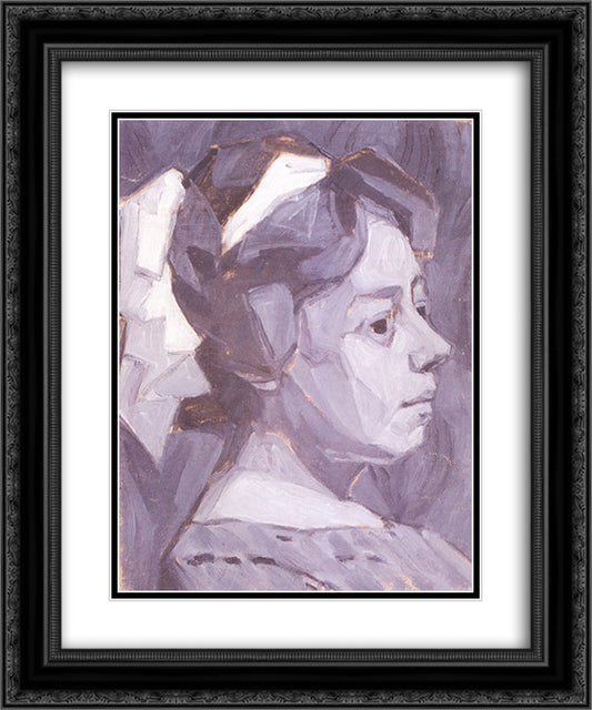 Portrait of wife 20x24 Black Ornate Wood Framed Art Print Poster with Double Matting by Bogomazov, Oleksandr