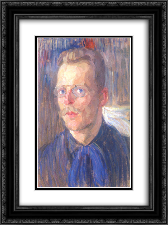 Self-portrait 18x24 Black Ornate Wood Framed Art Print Poster with Double Matting by Bogomazov, Oleksandr