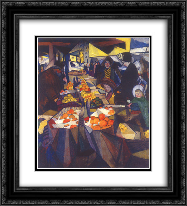 Sennoy market. Kiev. 20x22 Black Ornate Wood Framed Art Print Poster with Double Matting by Bogomazov, Oleksandr