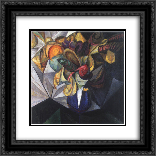Still life with flowers 20x20 Black Ornate Wood Framed Art Print Poster with Double Matting by Bogomazov, Oleksandr