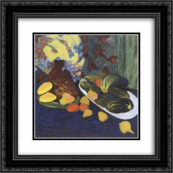 Still life with fruits and vegetables 20x20 Black Ornate Wood Framed Art Print Poster with Double Matting by Bogomazov, Oleksandr