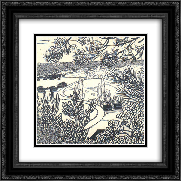 White night. Finland. 20x20 Black Ornate Wood Framed Art Print Poster with Double Matting by Bogomazov, Oleksandr