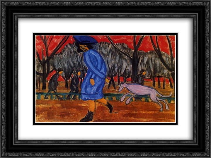 Boulevard 24x18 Black Ornate Wood Framed Art Print Poster with Double Matting by Rozanova, Olga
