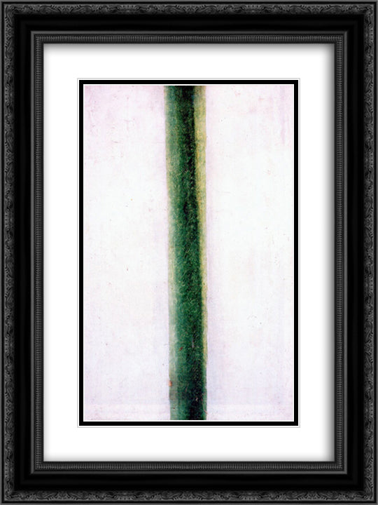 Green Stripe (Color Painting) 18x24 Black Ornate Wood Framed Art Print Poster with Double Matting by Rozanova, Olga