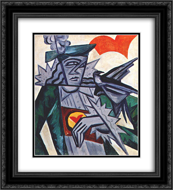 Jack of hearts 20x22 Black Ornate Wood Framed Art Print Poster with Double Matting by Rozanova, Olga