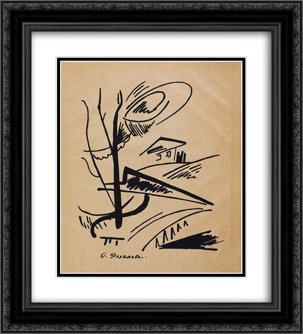 Magazine Souz Molodyozhi [Union of Youth] 20x22 Black Ornate Wood Framed Art Print Poster with Double Matting by Rozanova, Olga