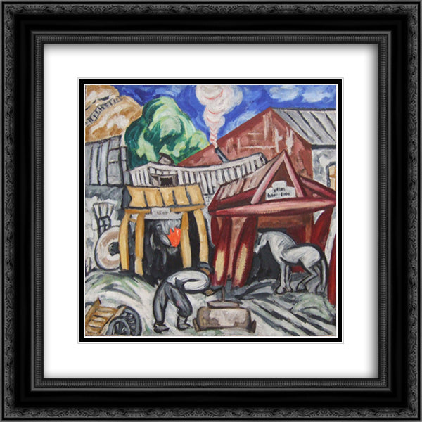 Smythy 20x20 Black Ornate Wood Framed Art Print Poster with Double Matting by Rozanova, Olga