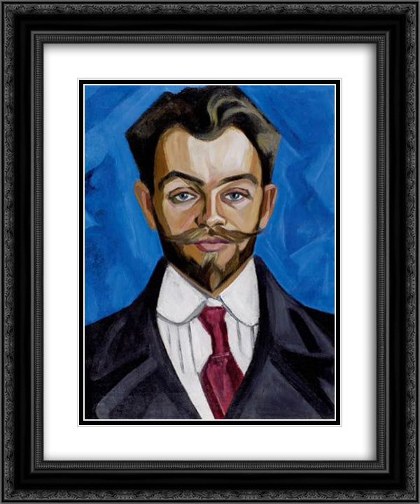 The Portrait of A.Rozanov 20x24 Black Ornate Wood Framed Art Print Poster with Double Matting by Rozanova, Olga