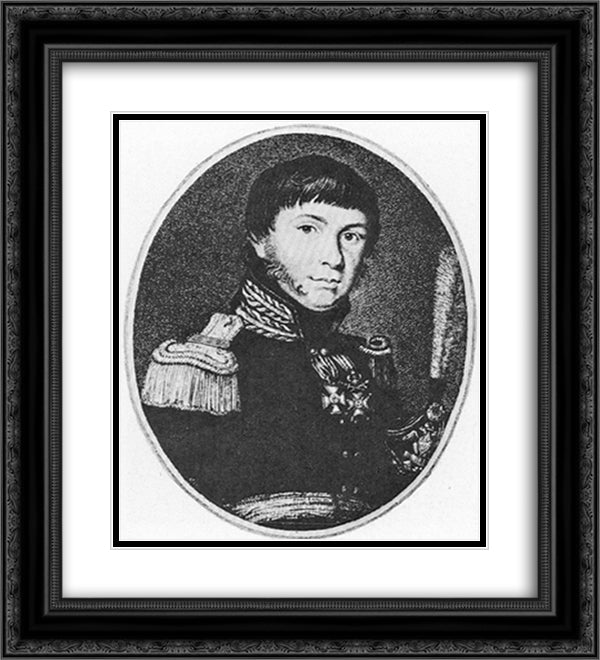 Alexander Samoilovich Figner 20x22 Black Ornate Wood Framed Art Print Poster with Double Matting by Kiprensky, Orest