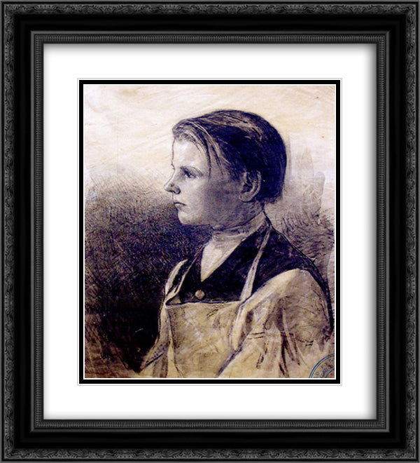 Apprentice 20x22 Black Ornate Wood Framed Art Print Poster with Double Matting by Kiprensky, Orest