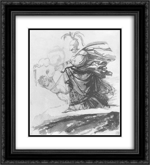 Athena 20x22 Black Ornate Wood Framed Art Print Poster with Double Matting by Kiprensky, Orest