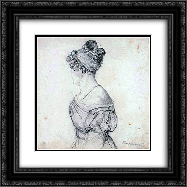 Barbara Ushakova 20x20 Black Ornate Wood Framed Art Print Poster with Double Matting by Kiprensky, Orest
