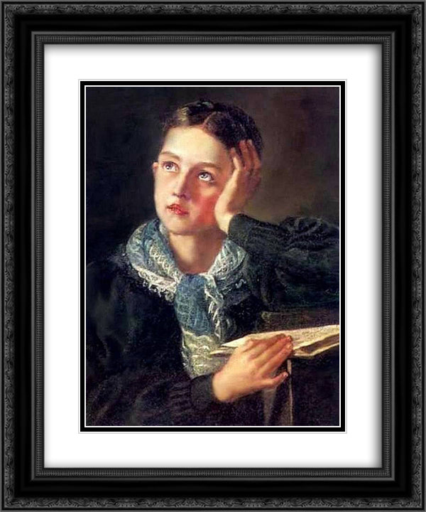 Dreamer 20x24 Black Ornate Wood Framed Art Print Poster with Double Matting by Kiprensky, Orest