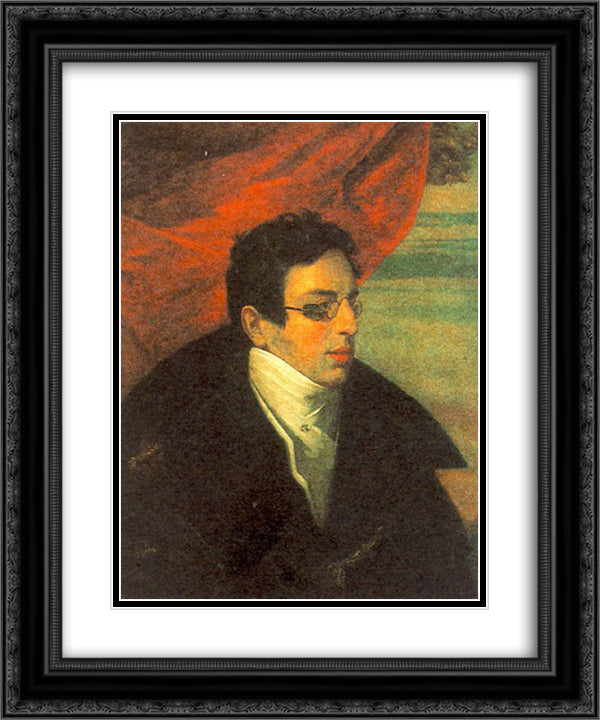Nikolay Ivanovich Gnedich 20x24 Black Ornate Wood Framed Art Print Poster with Double Matting by Kiprensky, Orest