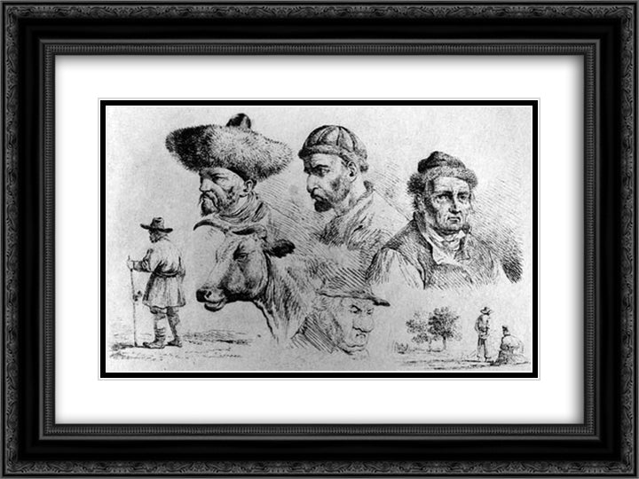 Orlovsky Alexander Osipovich 24x18 Black Ornate Wood Framed Art Print Poster with Double Matting by Kiprensky, Orest