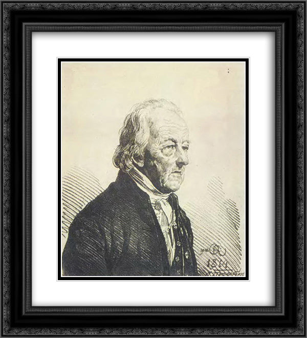 Portrait Ivan Dmitrevsky 20x22 Black Ornate Wood Framed Art Print Poster with Double Matting by Kiprensky, Orest