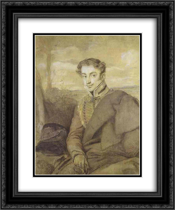 Portrait of A. Dmitriyev-Mamonov 20x24 Black Ornate Wood Framed Art Print Poster with Double Matting by Kiprensky, Orest