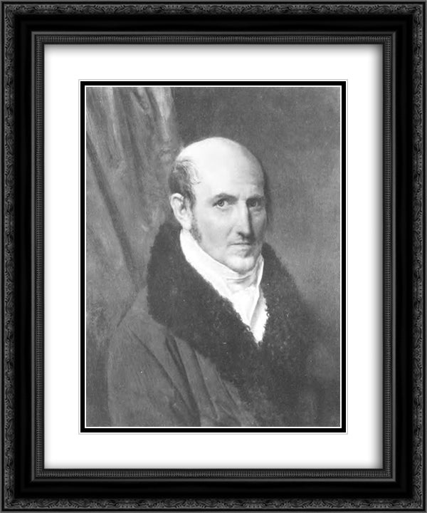 Portrait of A. Shishmarev 20x24 Black Ornate Wood Framed Art Print Poster with Double Matting by Kiprensky, Orest