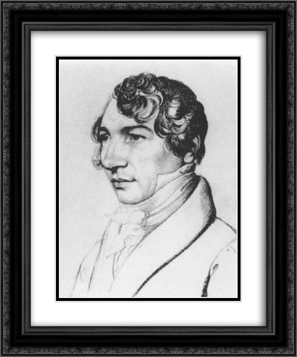 Portrait of a man 20x24 Black Ornate Wood Framed Art Print Poster with Double Matting by Kiprensky, Orest