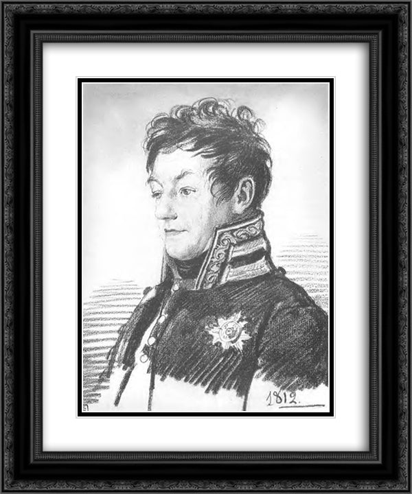 Portrait of a military doctor 20x24 Black Ornate Wood Framed Art Print Poster with Double Matting by Kiprensky, Orest