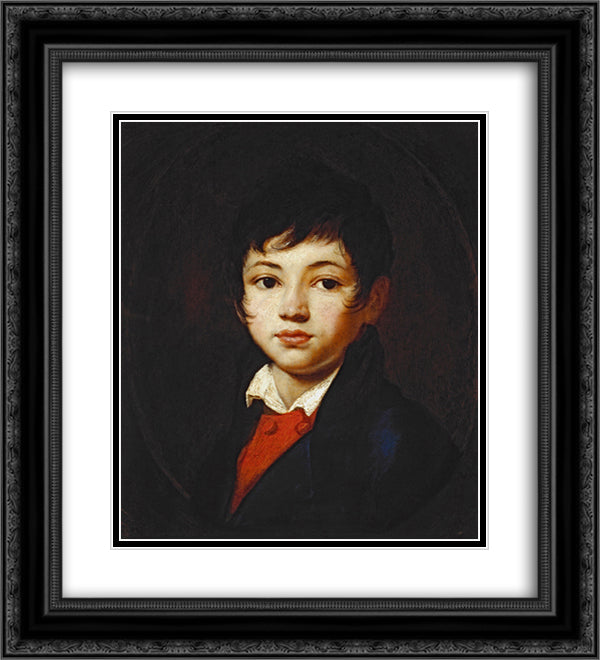 Portrait of Alexander Chelishchev 20x22 Black Ornate Wood Framed Art Print Poster with Double Matting by Kiprensky, Orest