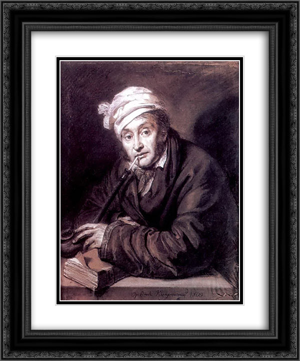 Portrait of Alexei Davydov 20x24 Black Ornate Wood Framed Art Print Poster with Double Matting by Kiprensky, Orest