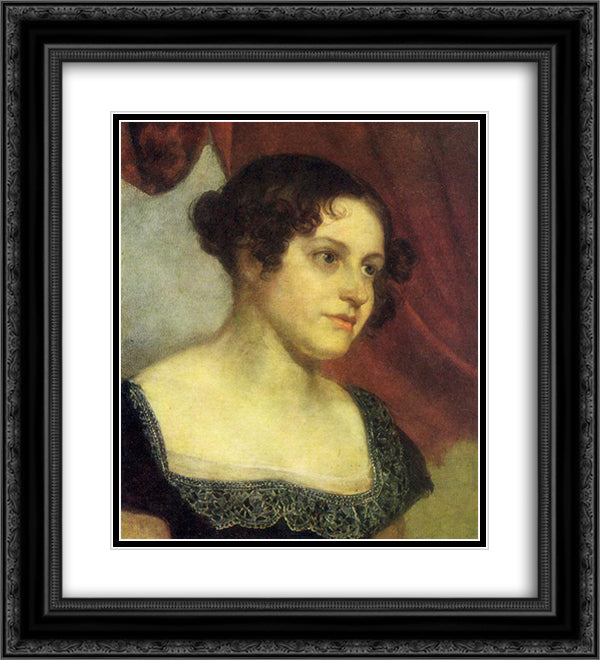 Portrait of Anna Furman 20x22 Black Ornate Wood Framed Art Print Poster with Double Matting by Kiprensky, Orest