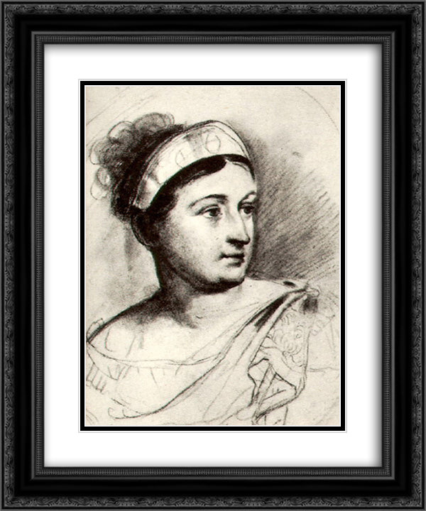 Portrait of Ekaterina Semenova 20x24 Black Ornate Wood Framed Art Print Poster with Double Matting by Kiprensky, Orest